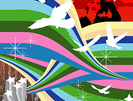 條紋繪畫矢量圖下載