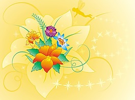 可愛花朵矢量圖下載