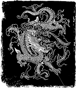 白描中國龍矢量圖下載