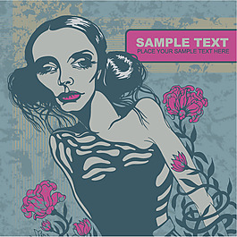 另類個性潮流人物矢量圖下載