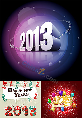 2013創(chuàng)意新年背景矢量圖
