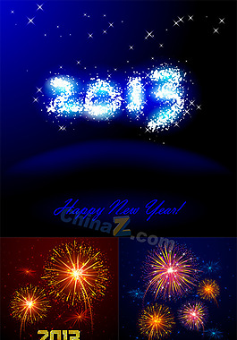 2013璀璨新年背景矢量素材