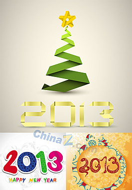 2013創(chuàng)意新年背景矢量圖