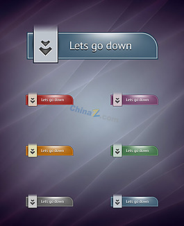 炫彩下載按鈕矢量素材