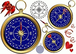 金色指南針矢量素材