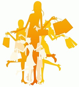 時(shí)尚購(gòu)物女性插畫矢量素材