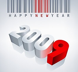 立體2009文字矢量素材