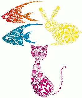 动物潮流图案矢量素材