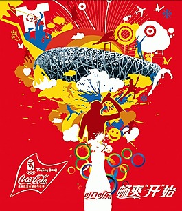 可口可樂奧運海報矢量圖