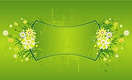 春季banner花紋矢量