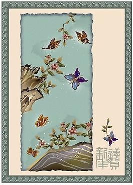蝴蝶-恭賀新禧矢量圖