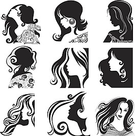 女性畫像剪影
