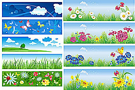 夏季banner橫幅矢量素材
