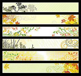 植物圖案banner矢量素材