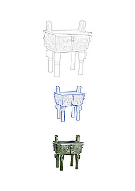 中國傳統(tǒng)四方鼎矢量素材