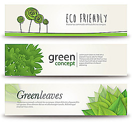 綠色植物banner矢量素材