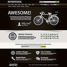 自行車網(wǎng)站首頁矢量素材