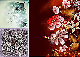 夢(mèng)幻花卉背景設(shè)計(jì)矢量圖