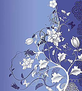 藍(lán)色花朵背景矢量素材