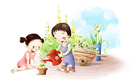夢幻 童年矢量 卡通高清壁紙
