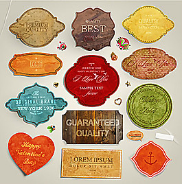 復古貼紙標簽矢量素材