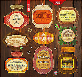 復古貼紙標簽矢量素材