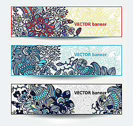 復(fù)古花紋banner模板素材