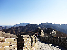 中国长城天空白云自然风景