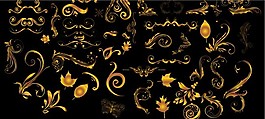 金色手繪花紋設(shè)計(jì)