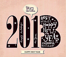 復(fù)古風(fēng)格2013新年背景矢量素材04