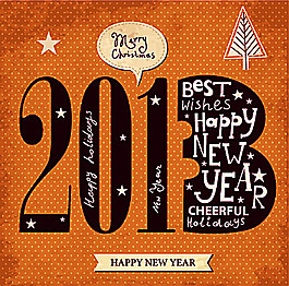 復(fù)古風(fēng)格2013新年背景矢量素材01
