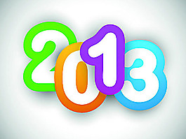 創(chuàng)意字體2013新年背景矢量素材02