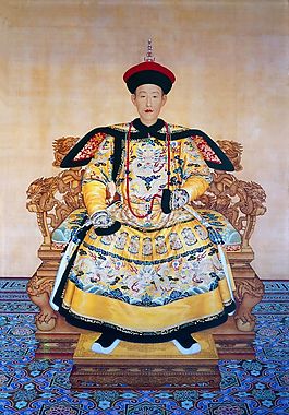 清朝皇帝畫像清代龍袍龍圖騰古代宮廷畫