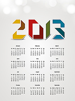 2013年創(chuàng)意日歷矢量素材04