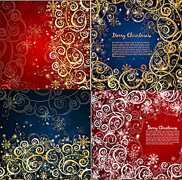 新年花紋裝飾背景矢量