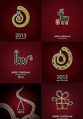簡(jiǎn)單的圣誕賀卡矢量素材