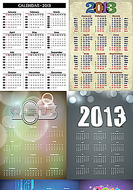 2013年創(chuàng)意日歷匯矢量素材