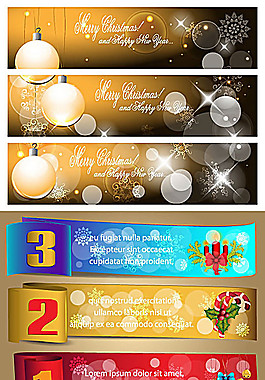 圣誕主題banner矢量素材