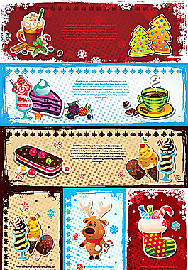 可愛卡通圣誕老人banner背景矢量
