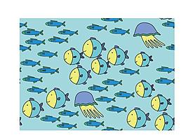 卡通魚背景矢量素材