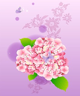移門(mén)裝飾圖片紫色背景手繪花朵