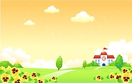 玻璃移門裝飾圖片卡通風(fēng)景花朵