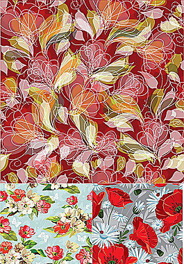 夢幻花卉背景矢量素材