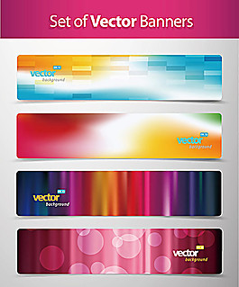 幻彩夢幻旗幟矢量設計素材