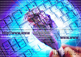 现代通信科技网站设计广告键盘变形篇