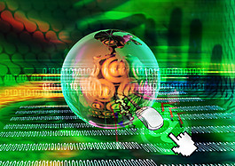 现代通信科技网站设计广告创意绿色地球篇