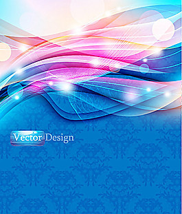 夢(mèng)幻波浪背景矢量圖