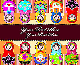 可愛的娃娃矢量圖片