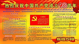 熱烈慶祝中國共產(chǎn)黨成六90周年展板