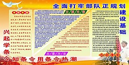 全面打牢部人正规划建设基础军营宣传展板